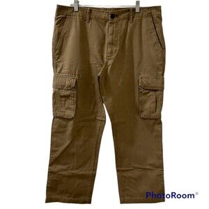 Old Navy Mens Brown Khaki Loose Cargo Chino Pants Straight Leg Pants Size 38x30